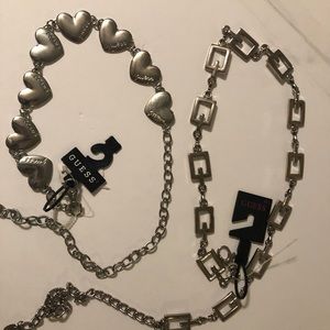 2 Guess stainless steel chain belts